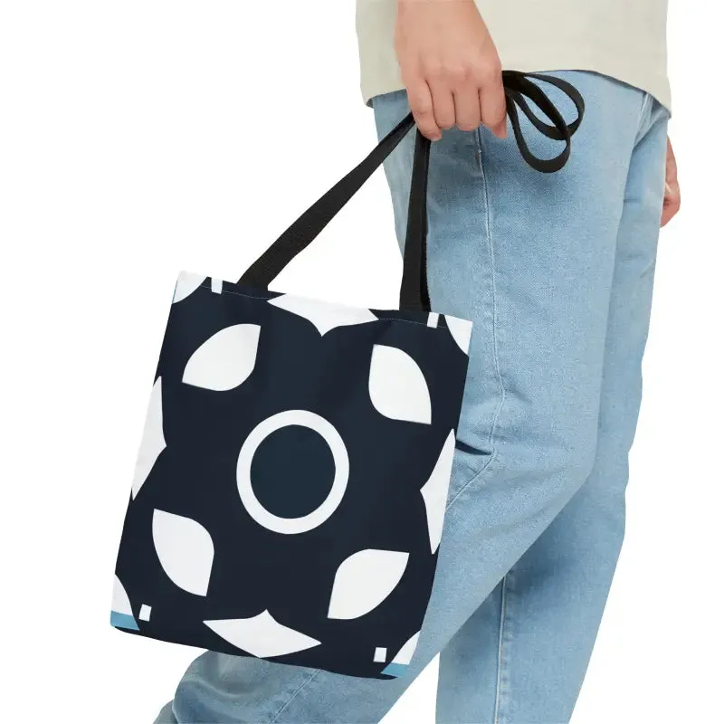 Chic Black & White Tote Bag with Abstract Pattern Magic