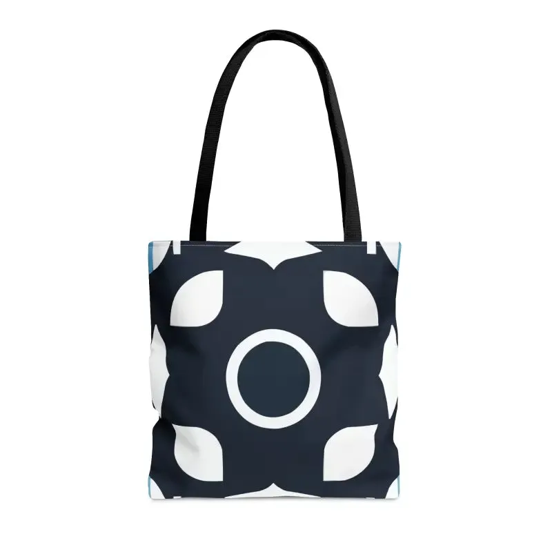 Chic Black & White Tote Bag with Abstract Pattern Magic