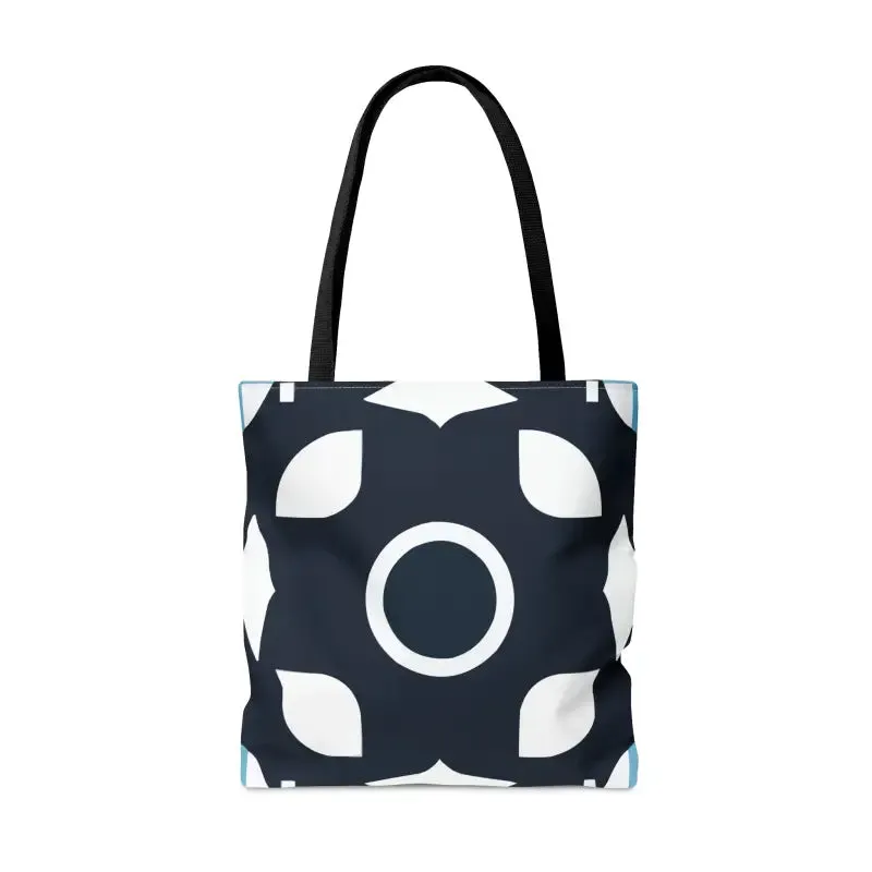 Chic Black & White Tote Bag with Abstract Pattern Magic