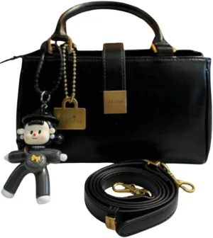 Chic Charm” – Leather Bag with Adorable Details
