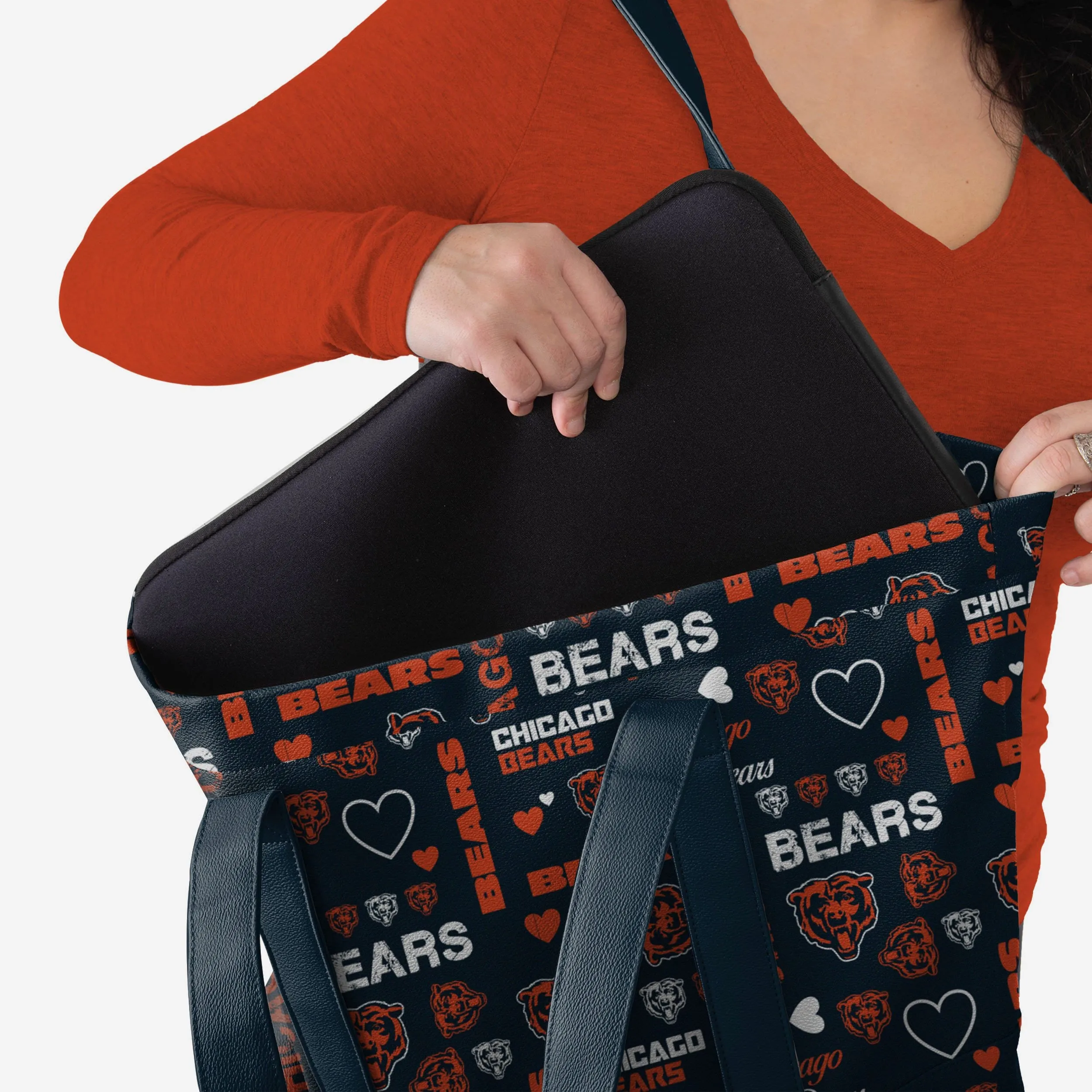Chicago Bears Logo Love Tote Bag