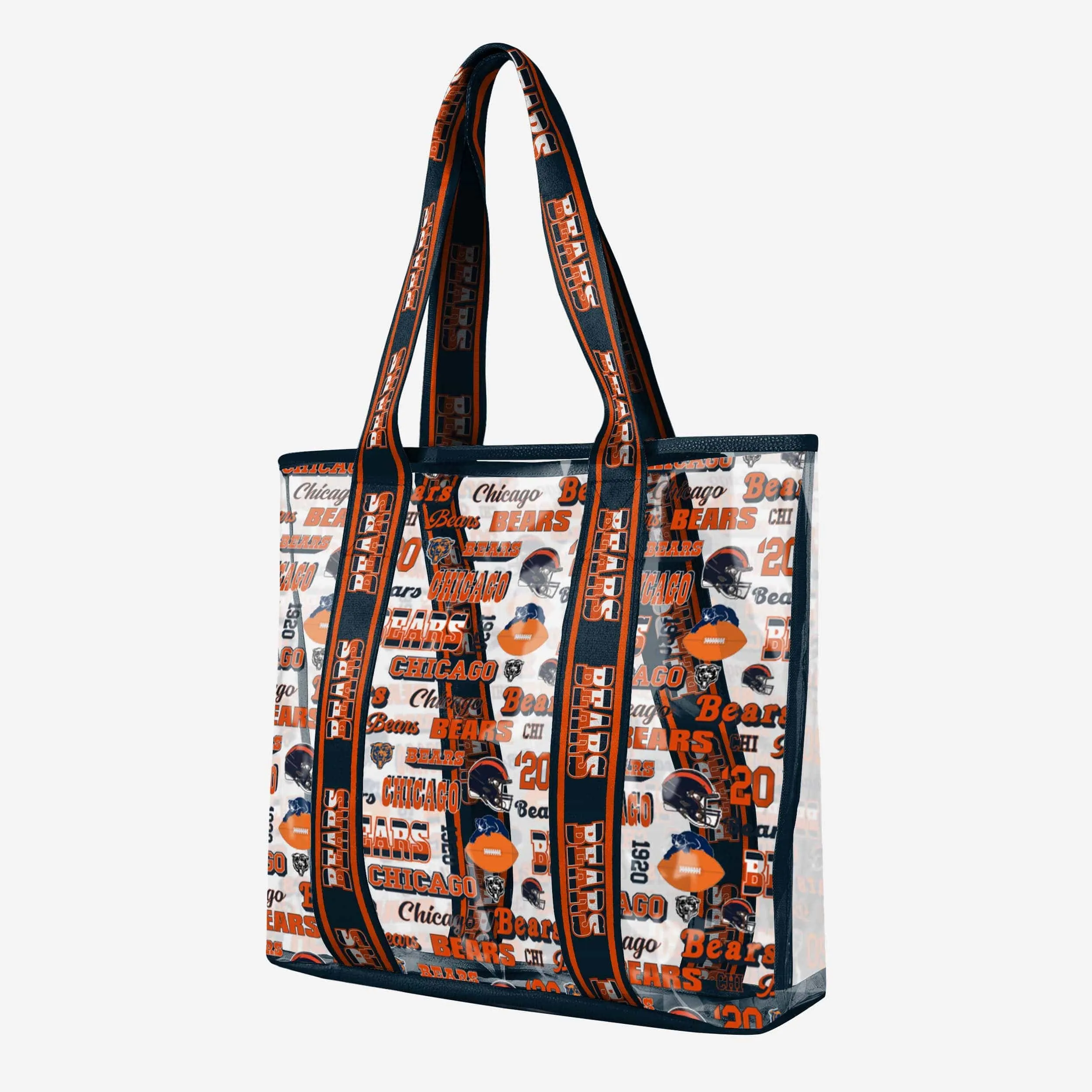 Chicago Bears Repeat Retro Print Clear Tote Bag