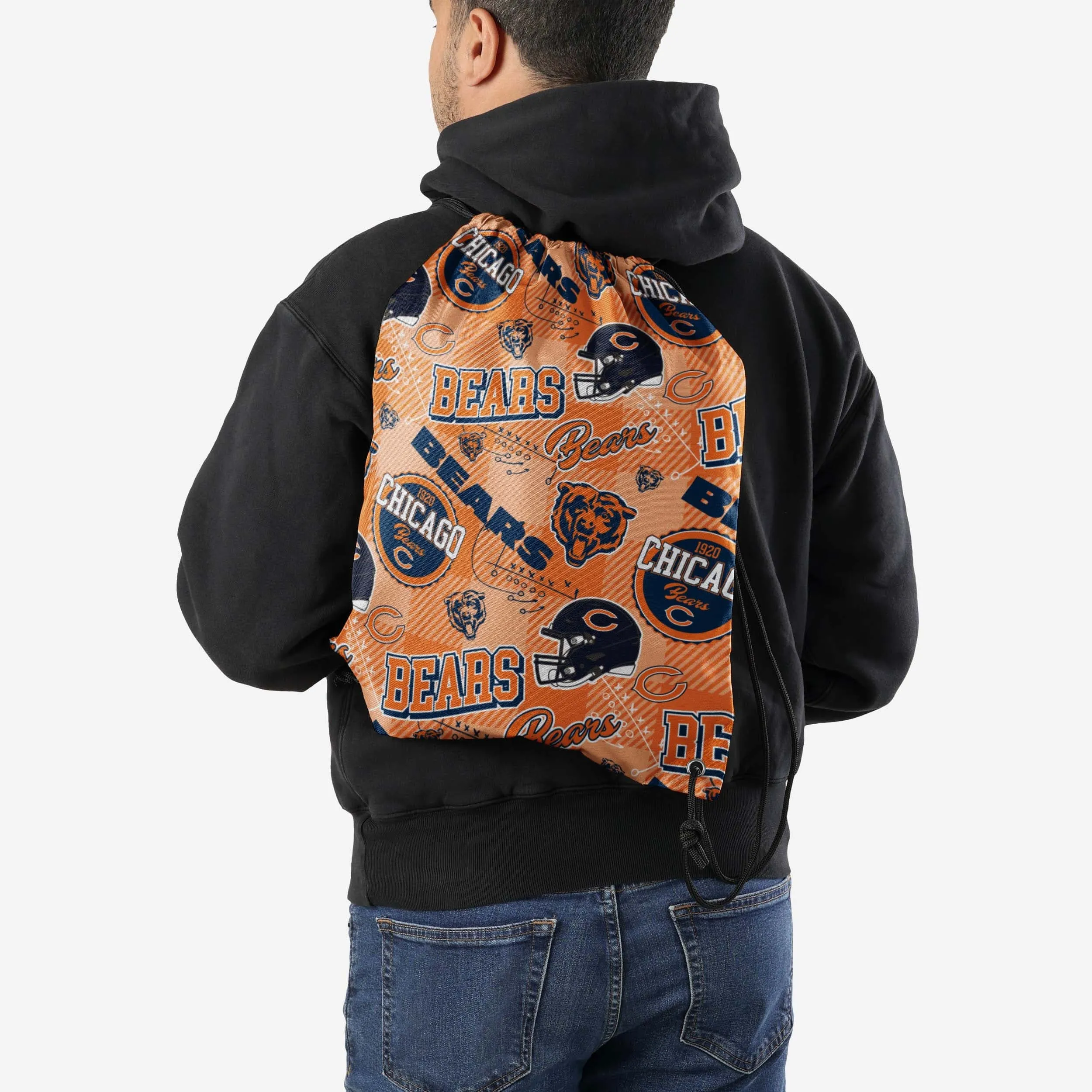 Chicago Bears Thematic Repeat Print Drawstring Backpack