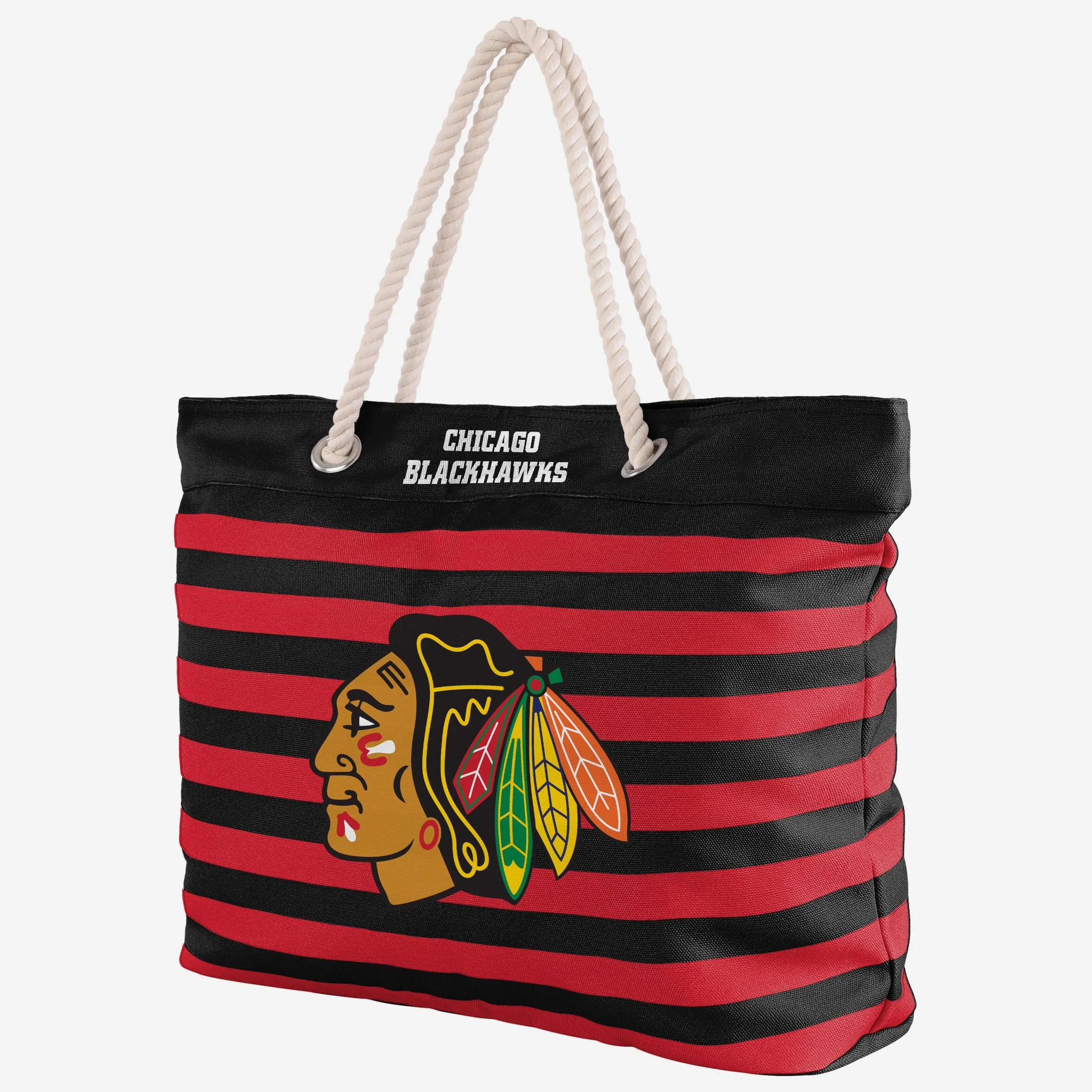 Chicago Blackhawks Nautical Stripe Tote Bag