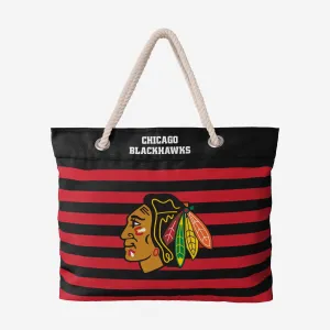 Chicago Blackhawks Nautical Stripe Tote Bag