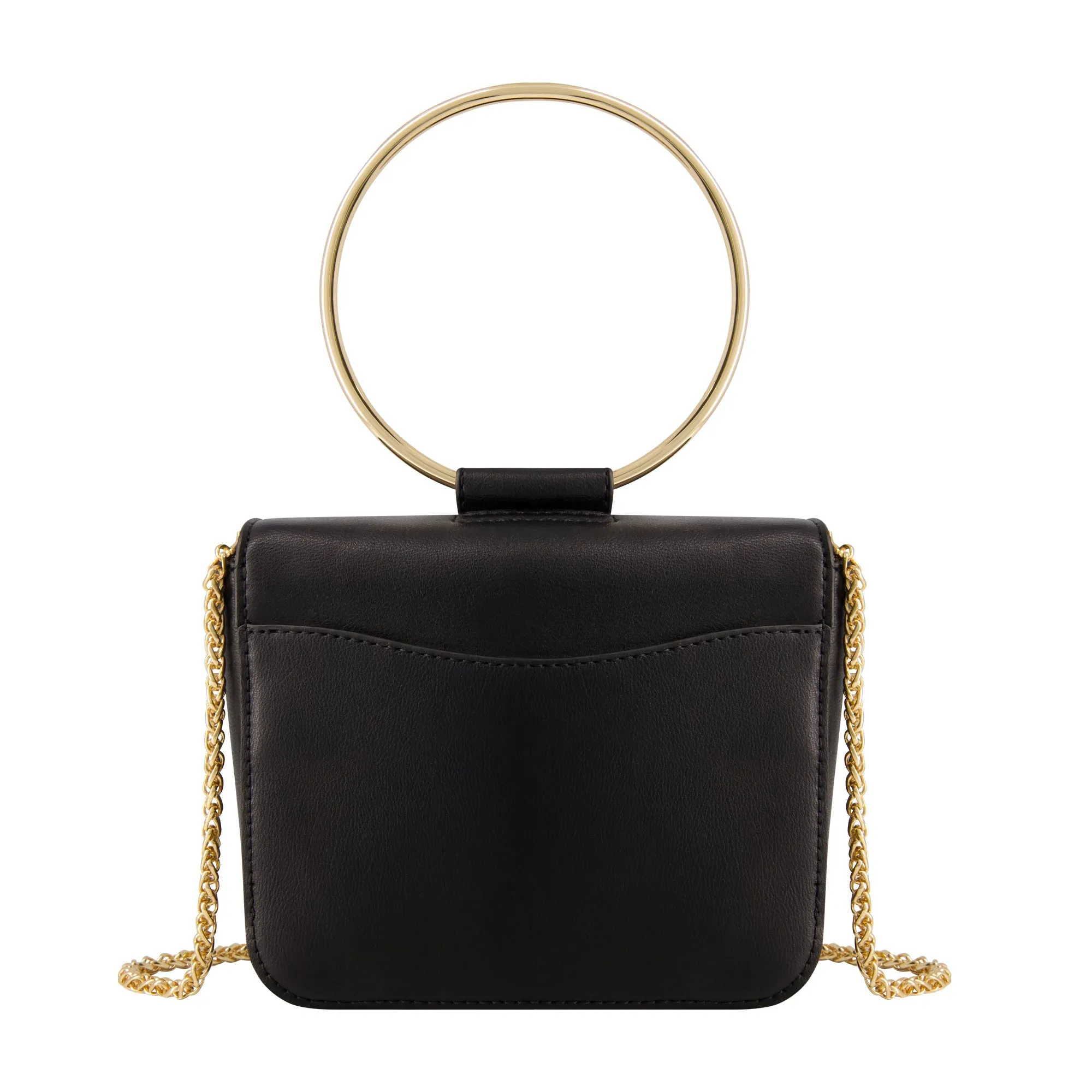 Christian Siriano New York Ring Handle Mini Flap Crossbody - Black