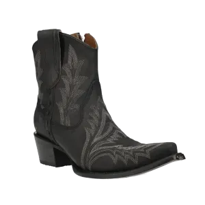 Circle G LD Black Embroidery & Zipper Ankle Bootie