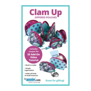 CLAM UP ZIPPERED POUCHES PATTERN