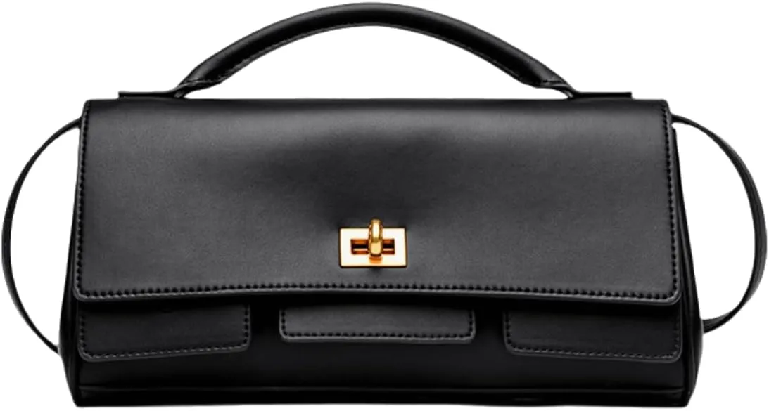 Classic Top Handle Crossbody Handbag, Gold-Tone Turn Lock Closure