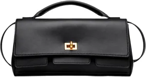 Classic Top Handle Crossbody Handbag, Gold-Tone Turn Lock Closure