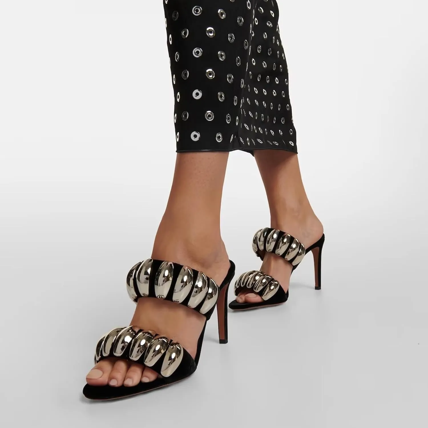 Clear Heels for Women Dress Shoes Large Size Metal Buckle PVC Sequined Peep Toe Stiletto Heel Ankle Strap Sandals Transparent Stilletos Open High Heeled Pump