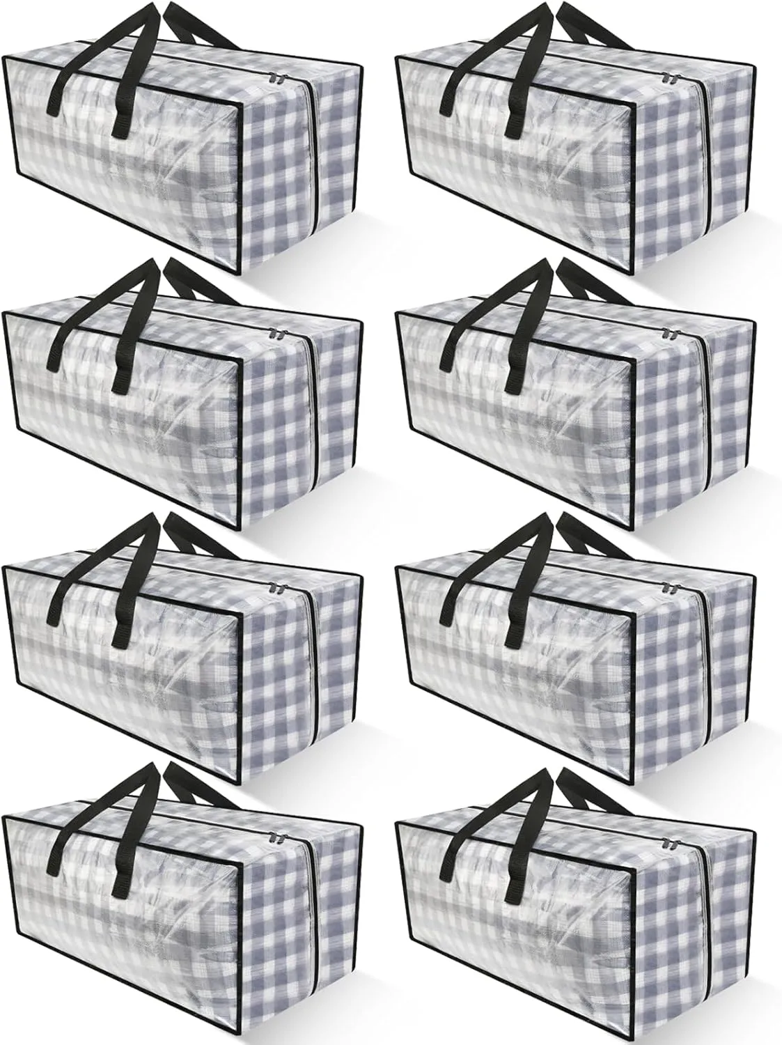Clear Storage Bags with Zipper, 2 Pack Large Moving Bags Heavy Duty Extra Large, Plastic Storage Totes for Clothes, College dorm Packing Bag with Strong Handles