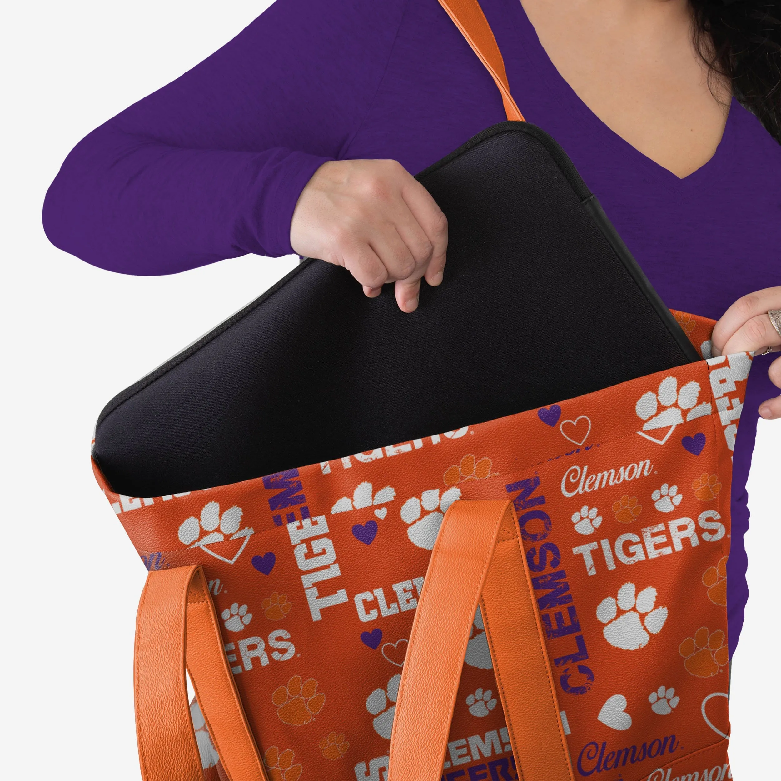 Clemson Tigers Logo Love Tote Bag