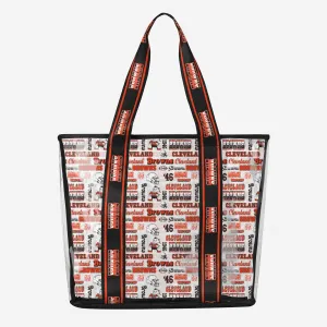 Cleveland Browns Repeat Retro Print Clear Tote Bag