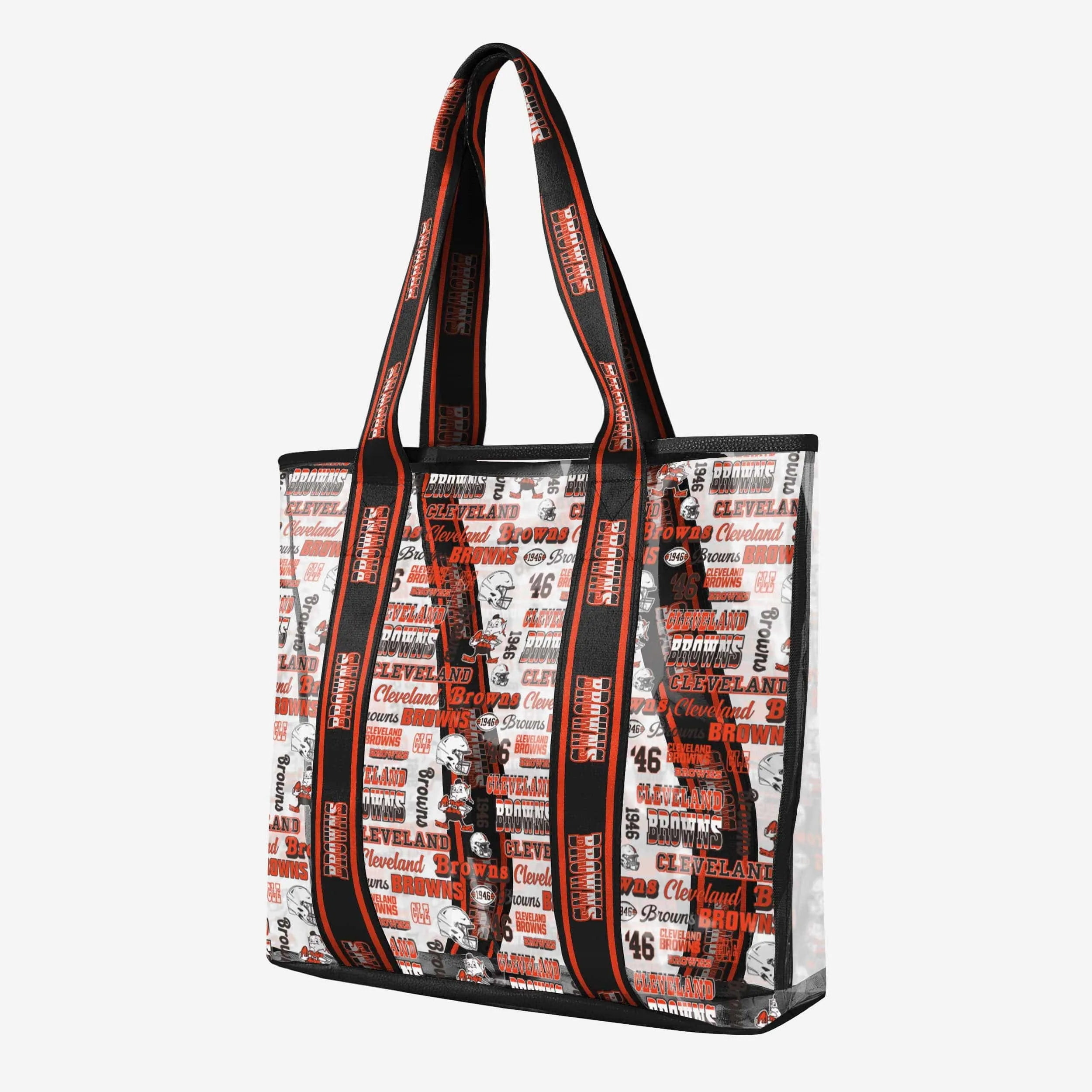 Cleveland Browns Repeat Retro Print Clear Tote Bag