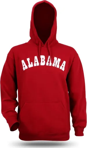 College Sports Team Unisex Sweatshirt Hoodie, Alabama Crimson, Large