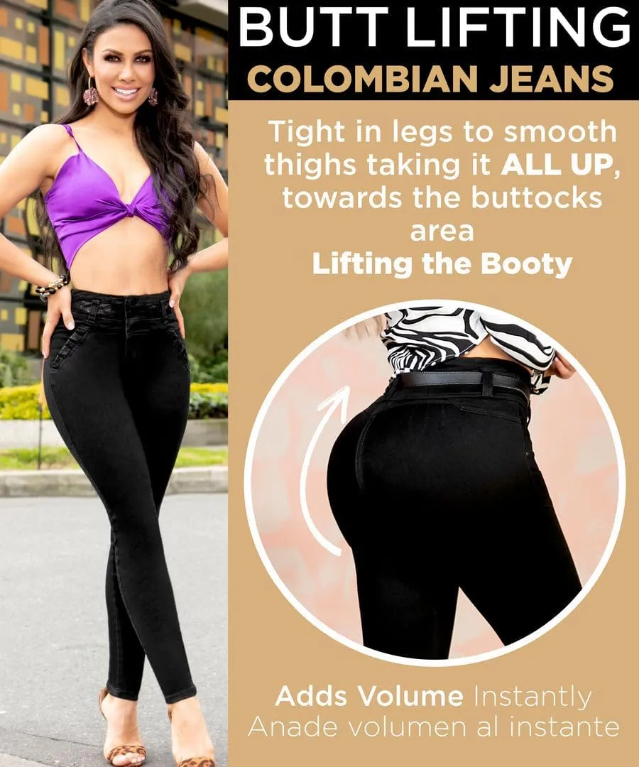 Colombian Jeans for Women Butt Lift Butt Lifting Jeans Women Black Pantalones Colombianos para Mujer Levanta Cola Negro