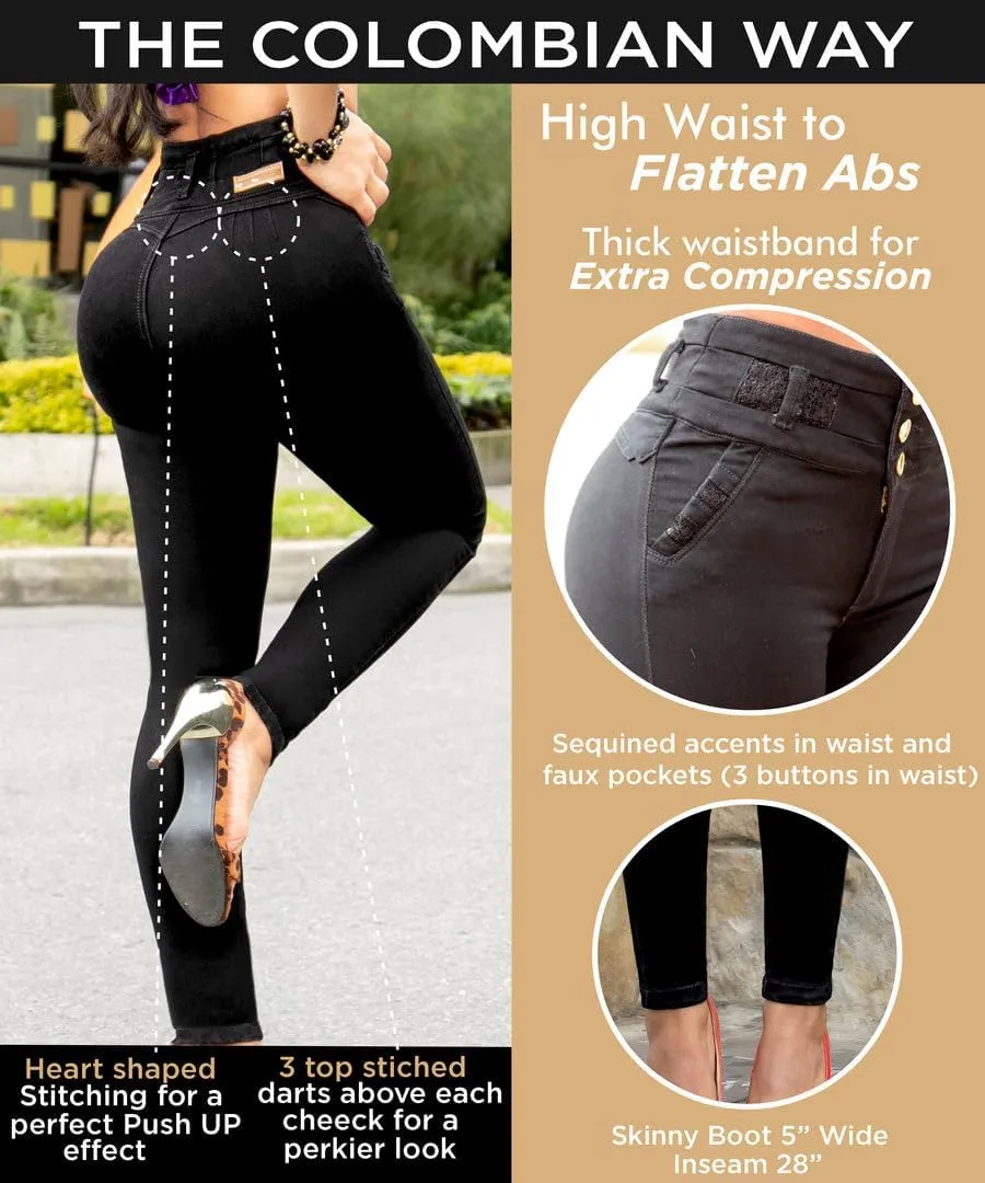 Colombian Jeans for Women Butt Lift Butt Lifting Jeans Women Black Pantalones Colombianos para Mujer Levanta Cola Negro