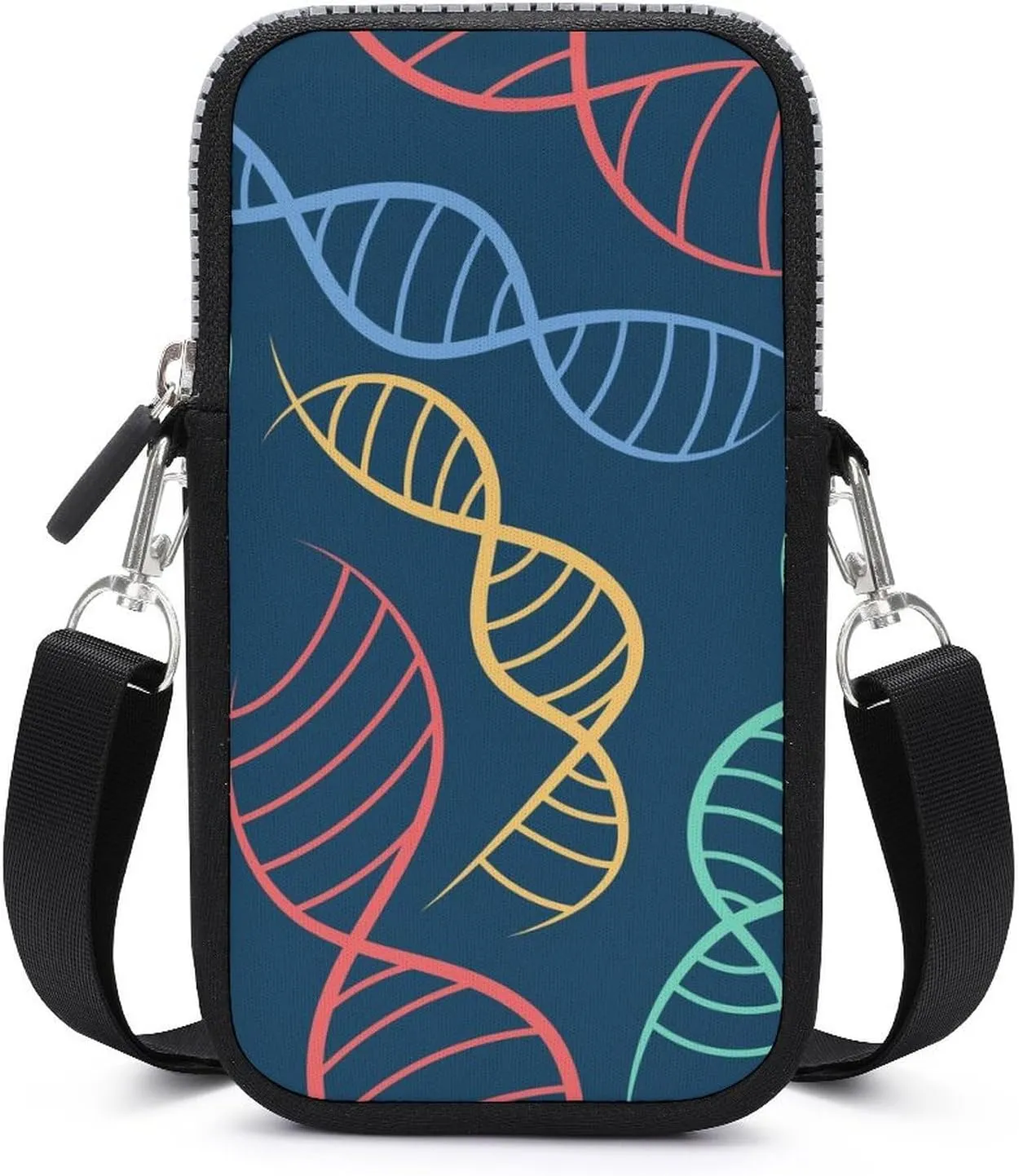 Colorful Scientific DNA Crossbody Cell Phone Purse Crossbody Mini Bag Fashion Phone Pouch Wallet with Detachable Strap, style, dfbhjf546