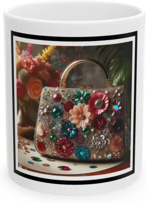 Colorful Sequined Handbag Inspired Ceramic Mug - 11oz
