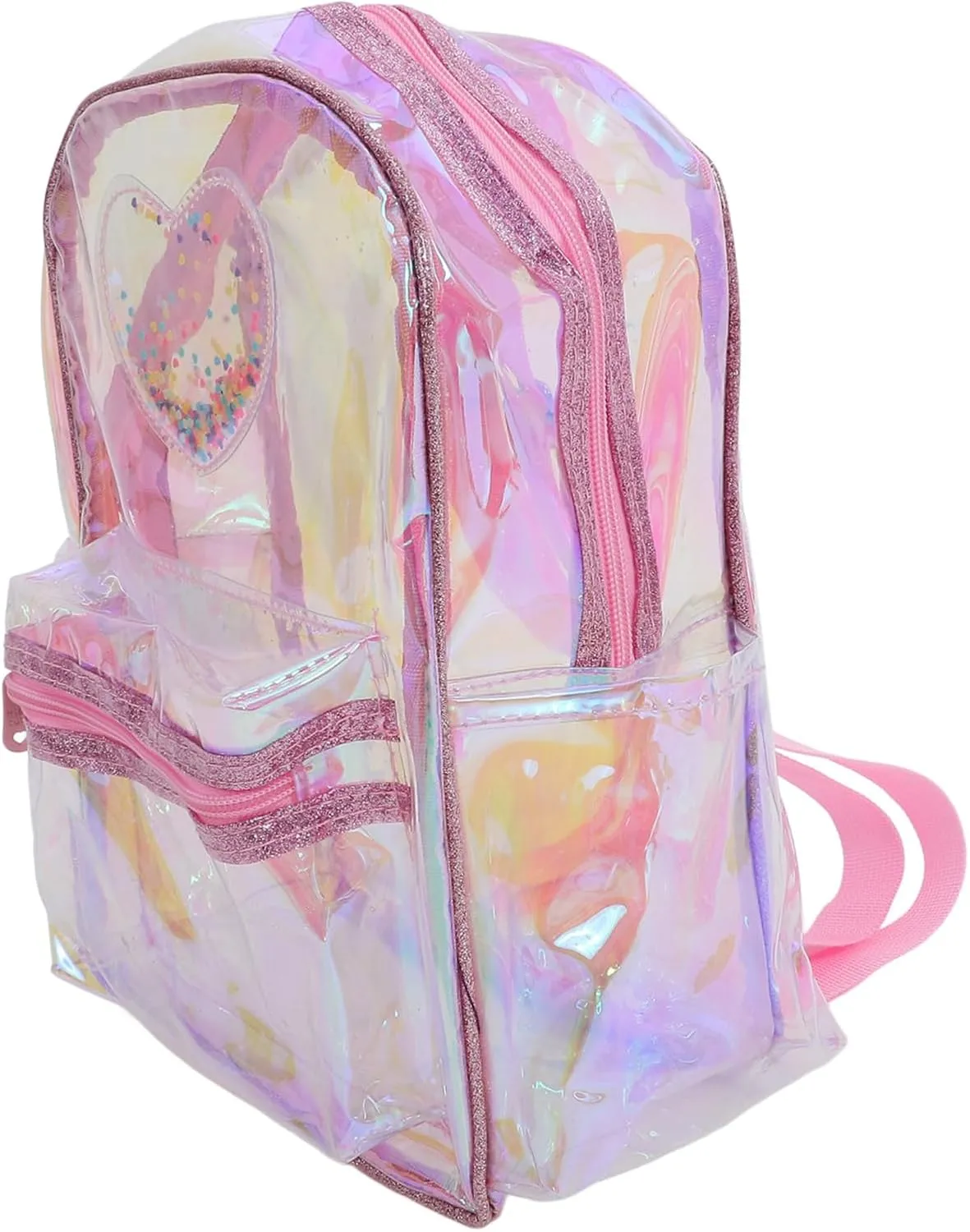 Concert Approved Bag Duffle Bag for Gym Pvc Mini Backpack Adorable Heart Design Ideal for Festivals Parks Daily Use