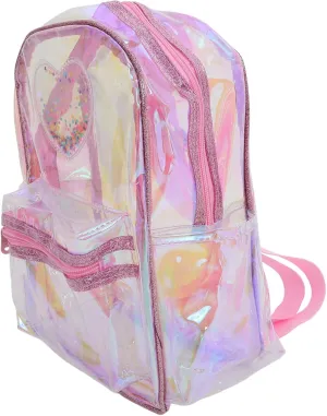 Concert Approved Bag Duffle Bag for Gym Pvc Mini Backpack Adorable Heart Design Ideal for Festivals Parks Daily Use