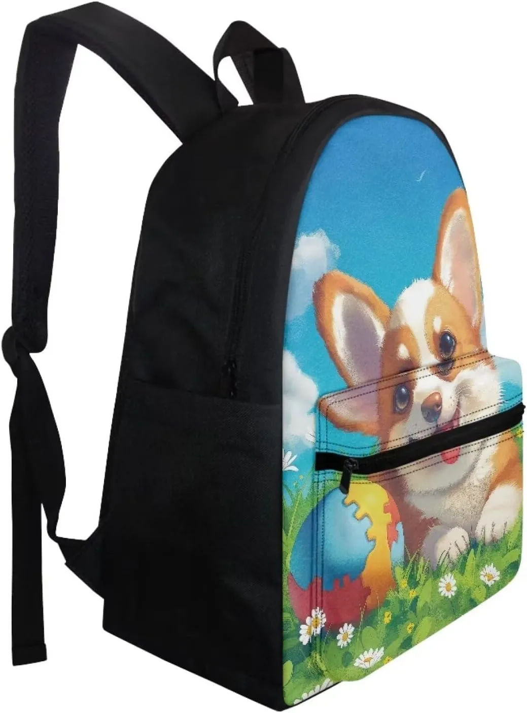 Corgi Backpack for Girls 10-12 with Lunchbox Cute Book Bags for Girls Teen Elementary Middle School Backpack Purse Lightweight Shoulder Bags Daypack
