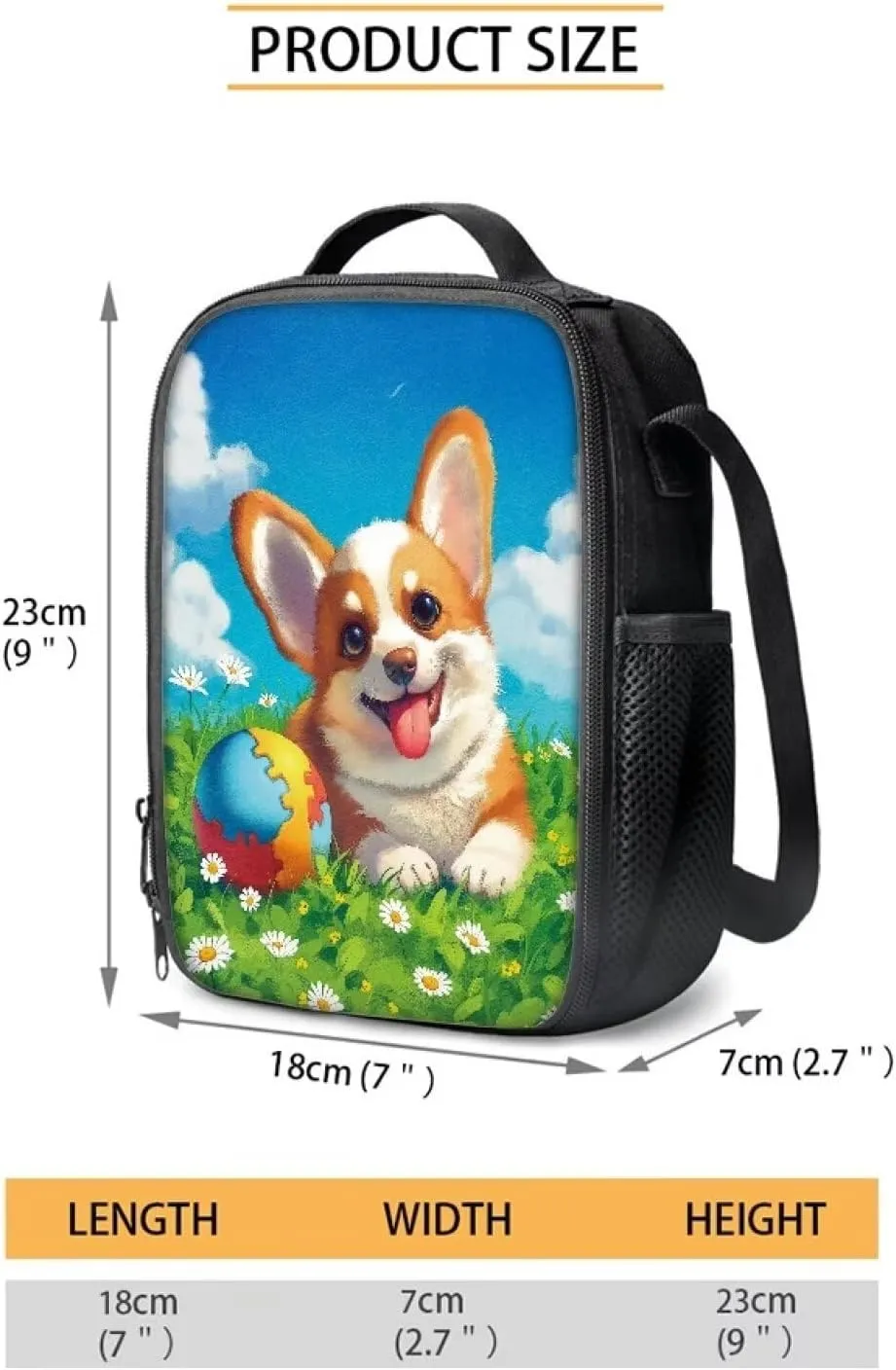 Corgi Backpack for Girls 10-12 with Lunchbox Cute Book Bags for Girls Teen Elementary Middle School Backpack Purse Lightweight Shoulder Bags Daypack