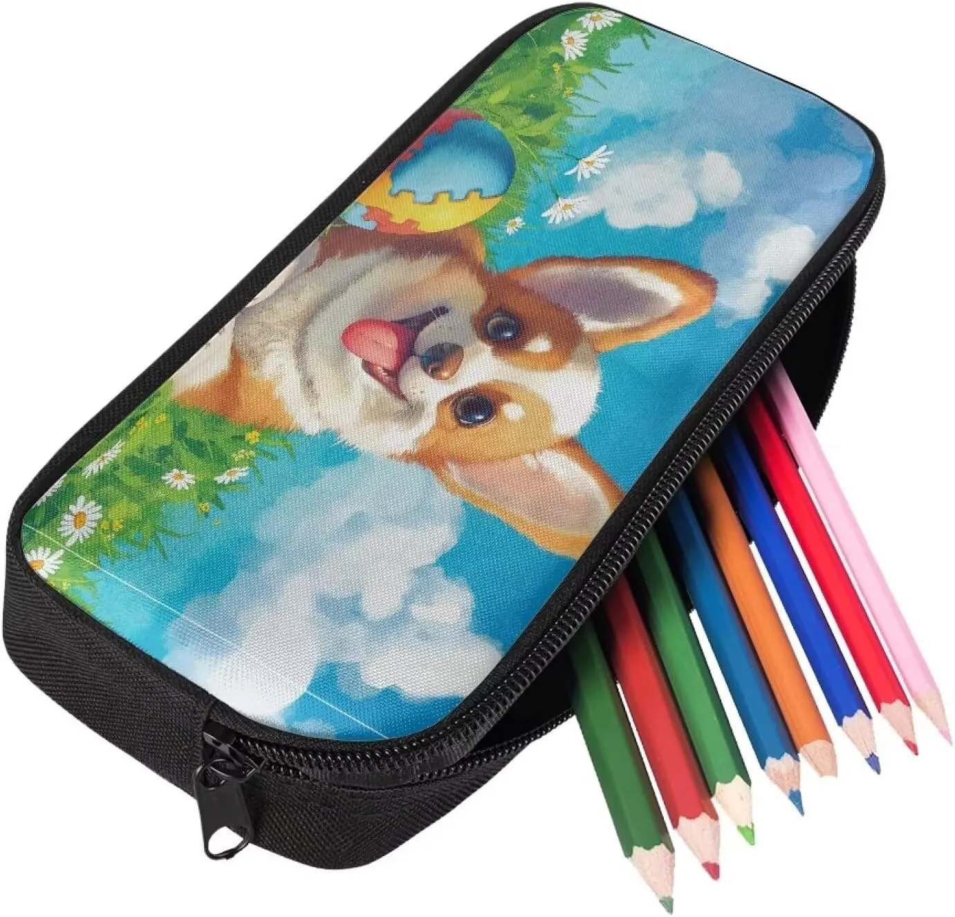 Corgi Backpack for Girls 10-12 with Lunchbox Cute Book Bags for Girls Teen Elementary Middle School Backpack Purse Lightweight Shoulder Bags Daypack