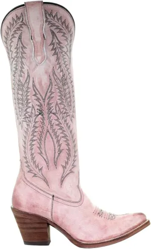 Corral Boots Women's Embroidery Tall Top Snip Toe Western Cowgirl Style Leather Boots