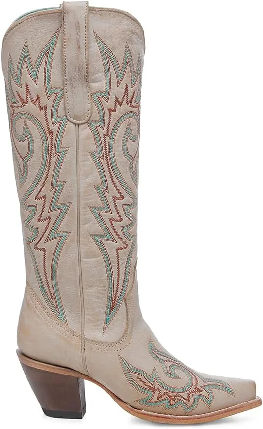 CORRAL LADIE'S BONE EMBROIDERY, LEATHER SOLE, COWHIDE LEATHER, WESTERN BOOT, Z5371