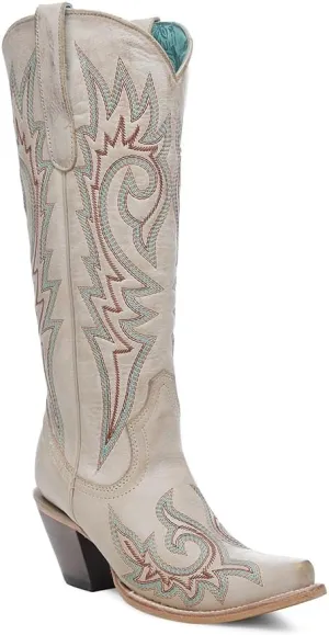 CORRAL LADIE'S BONE EMBROIDERY, LEATHER SOLE, COWHIDE LEATHER, WESTERN BOOT, Z5371