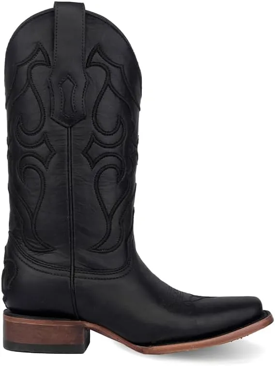 CORRAL LADIE'S FULL BLACK EMBROIDERY SQ TOE, CORRAL 43.8 X 34.8 X 11.0 SOLE,COWHIDE LEATHER, WESTERN BOOT, Z5167