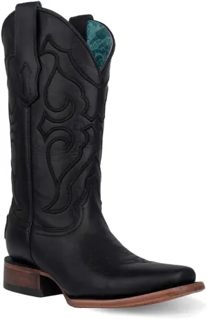 CORRAL LADIE'S FULL BLACK EMBROIDERY SQ TOE, CORRAL 43.8 X 34.8 X 11.0 SOLE,COWHIDE LEATHER, WESTERN BOOT, Z5167