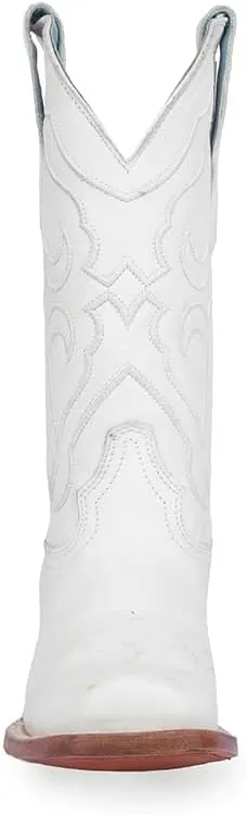 CORRAL LADIE'S FULL WHITE EMBROIDERY SQ. TOE, CORRAL 43.8 X 34.8 X 11.0 SOLE,COWHIDE LEATHER, WESTERN BOOT, Z5183