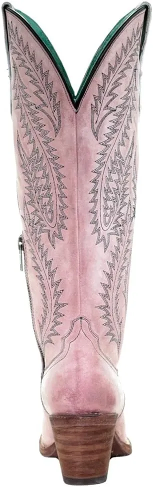 CORRAL LADIE'S ROSE EMBROIDERY TALL TOP, SNIP TOE, LEATHER SOLE, URBAN, E1447