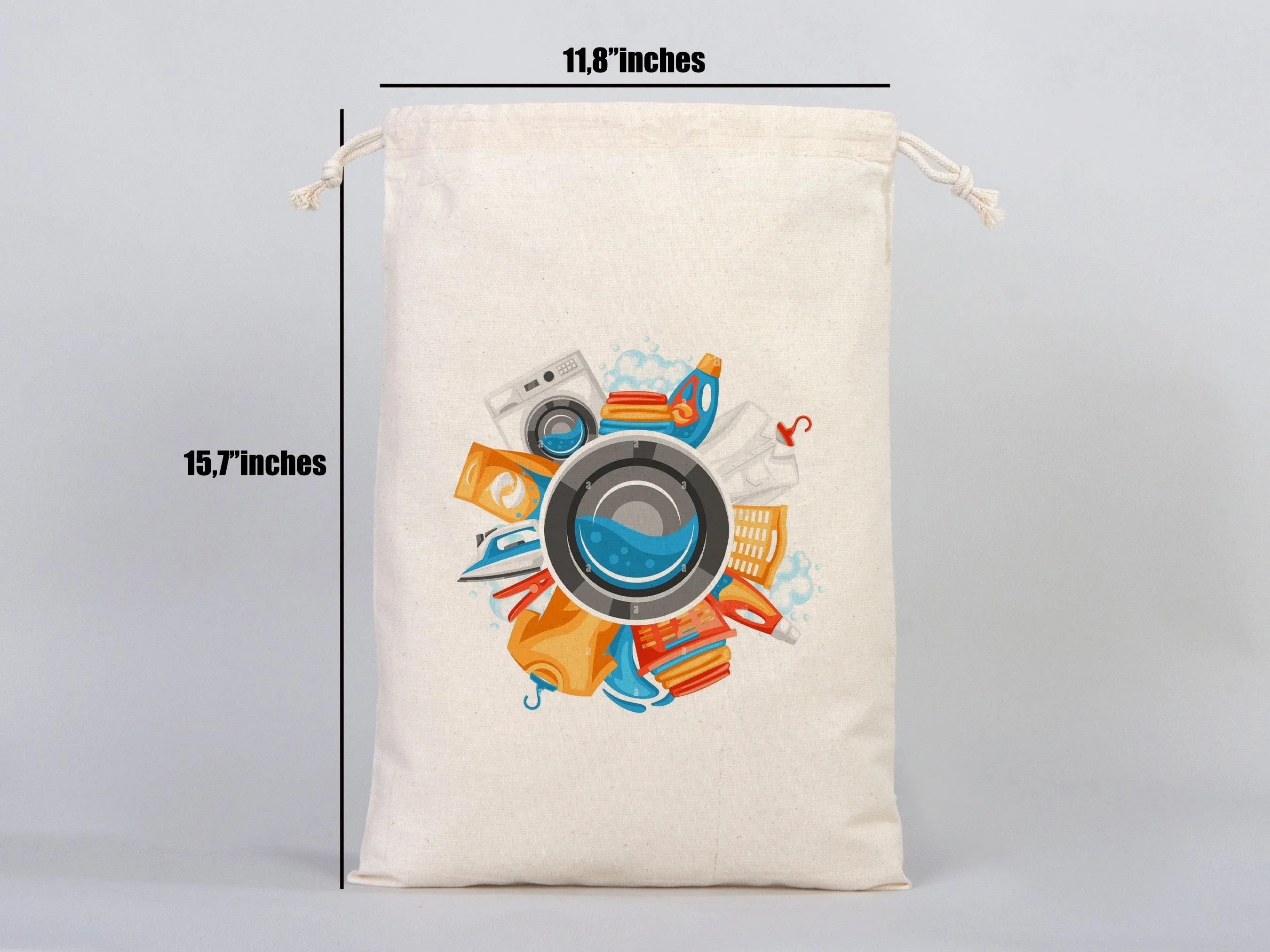 Cotton bags with Drawstring  12"W x 16"H (30 cm x 40 cm)  Personalzed Cotton bags, Custom Muslin Bags