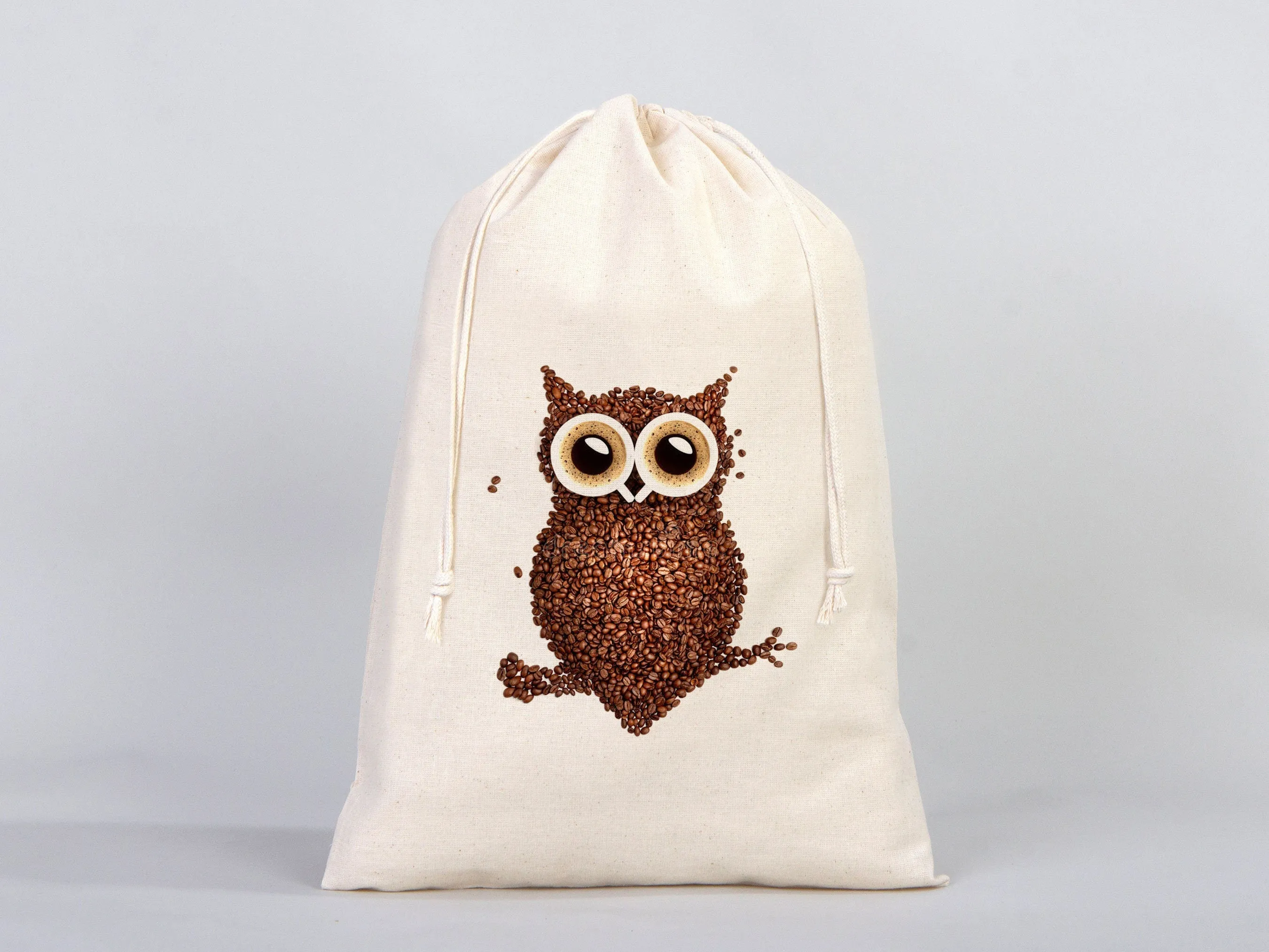 Cotton bags with Drawstring  12"W x 16"H (30 cm x 40 cm)  Personalzed Cotton bags, Custom Muslin Bags