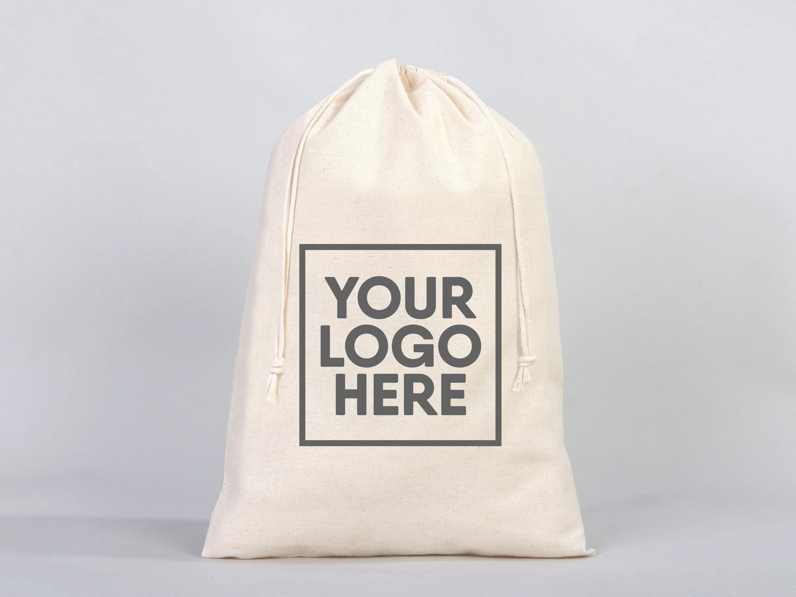 Cotton bags with Drawstring  12"W x 16"H (30 cm x 40 cm)  Personalzed Cotton bags, Custom Muslin Bags