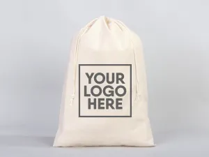 Cotton bags with Drawstring  12"W x 16"H (30 cm x 40 cm)  Personalzed Cotton bags, Custom Muslin Bags
