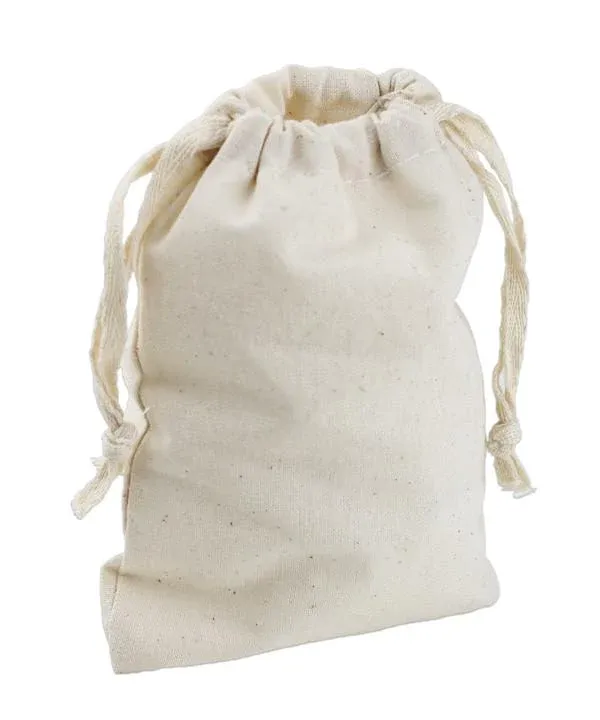 Cotton Drawstring Pouches Drawstring Favor Bags - Pack of 12