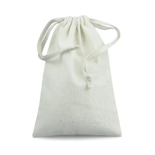 Cotton Drawstring Pouches Drawstring Favor Bags - Pack of 12