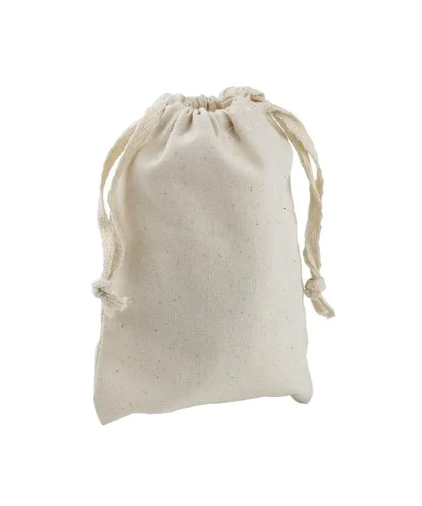 Cotton Drawstring Pouches Drawstring Favor Bags - Pack of 12