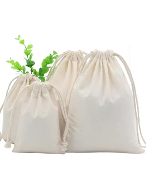 Cotton Drawstring Pouches / Favor Bags - SINGLE