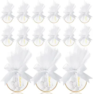 CPEGHDVM 50 Pcs 5.9 * 2.7in Wedding Favor Bags DIY Party Candy Favors Pouches Party Favors for Guests for Wedding Bridal Shower Baby Shower Birthday Party Decoration (White)