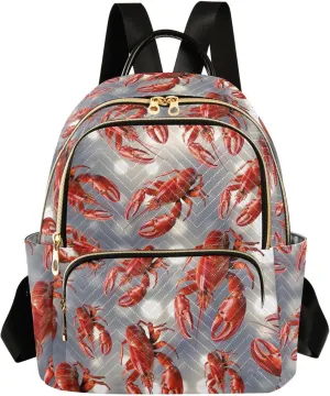 Crayfish Mini Backpack Women's Quilted Small Backpack Purse for Women College Fashion Travel Daypack Shoulder Bag