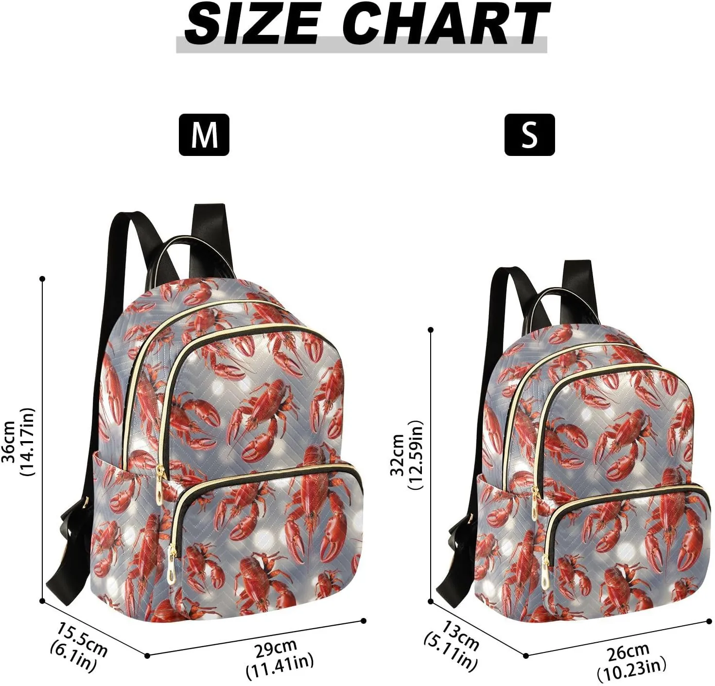 Crayfish Mini Backpack Women's Quilted Small Backpack Purse for Women College Fashion Travel Daypack Shoulder Bag