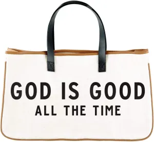 Creative Brands Faithworks-Inspirational Large Canvas and Leather Tote, 20 x 11-Inch, God is Good