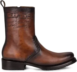 Cuadra Men's Boot in Bovine Leather with Zipper Brown