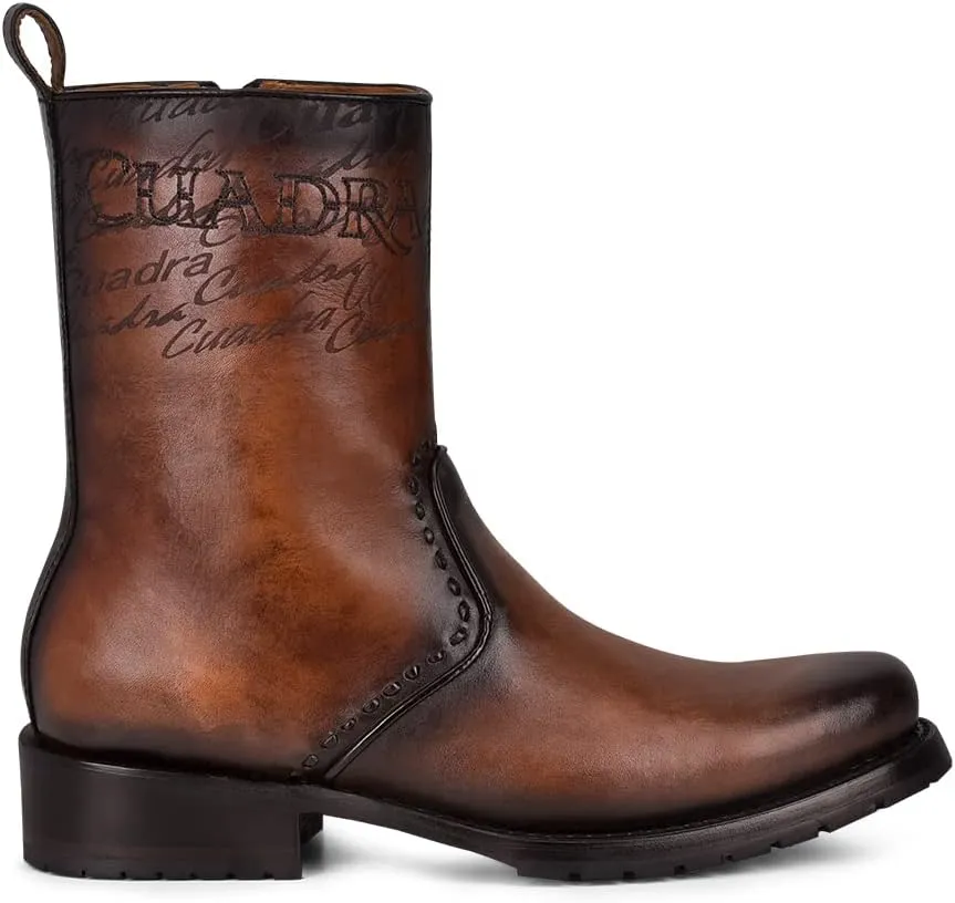 Cuadra Men's Boot in Bovine Leather with Zipper Brown